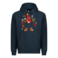 Navy custom christmas gnome Premium Hoodie - MaliasSmallBusiness