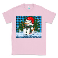 Bubblegum Pink snowy christmas snowman Classic Tee - BarkalooDesign