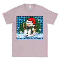 Lilac snowy christmas snowman Classic Tee - BarkalooDesign