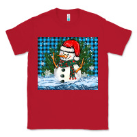 Red snowy christmas snowman Classic Tee - BarkalooDesign