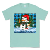 Seafoam snowy christmas snowman Classic Tee - BarkalooDesign