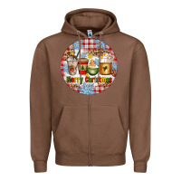 Chestnut Merry Christmas Coffee Cups Zipper Hoodie - Artiststas