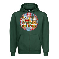 Sports Green Merry Christmas Coffee Cups Zipper Hoodie - Artiststas