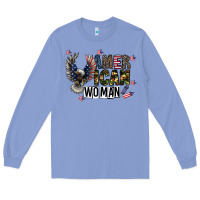 Colony Blue american woman Long Sleeve Tee - CowhideDigitalArt
