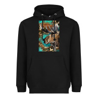 Black Western Camo Moose Heavyweight Hoodie - LillyAllenDesigns