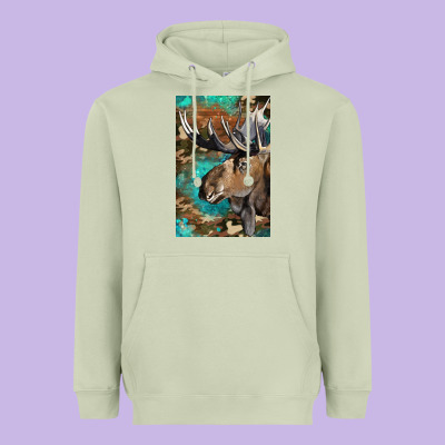 Western Camo Moose Heavyweight Hoodie Designed By Lillyallendesigns