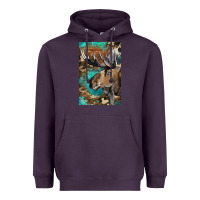 Plum Western Camo Moose Heavyweight Hoodie - LillyAllenDesigns