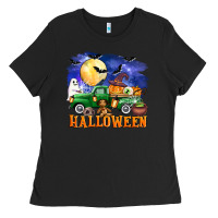 Black halloween truck Ladies Tee - AdoDesignShop