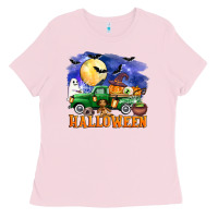 Bubblegum Pink halloween truck Ladies Tee - AdoDesignShop