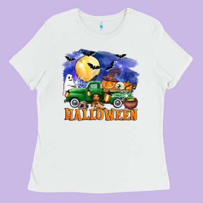 Halloween Truck Ladies Tee Designed By Adodesignshop