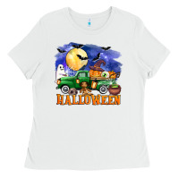 White halloween truck Ladies Tee - AdoDesignShop