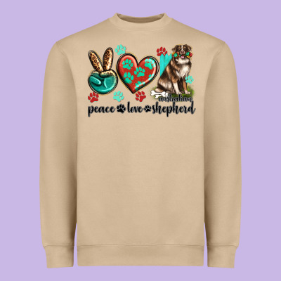 Heavyweight Sweatshirt peace love australian shepherd