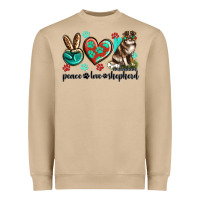 Mushroom peace love australian shepherd Heavyweight Sweatshirt - texasbilliewilder