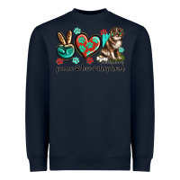 Navy peace love australian shepherd Heavyweight Sweatshirt - texasbilliewilder