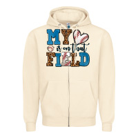 Sandshell my heart is on that field baseball Zipper Hoodie - AdoDesignShop