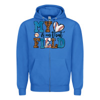 True Royal my heart is on that field baseball Zipper Hoodie - AdoDesignShop