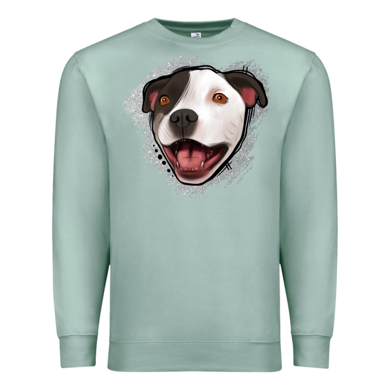 Pittbull Gray Glitter Premium Sweatshirt by Jasminsmagicworld | Teevron