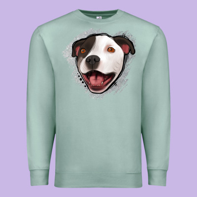 Pittbull Gray Glitter Premium Sweatshirt Designed By Jasminsmagicworld