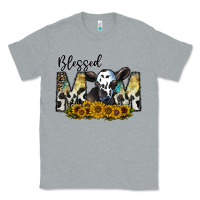Heather Grey blessed Classic Tee - CowhideDigitalArt