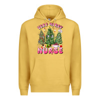 Antique Gold very merry nurse Premium Hoodie - MaliasSmallBusiness