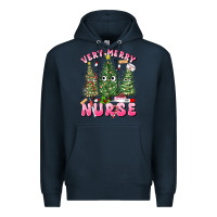 Navy very merry nurse Premium Hoodie - MaliasSmallBusiness