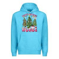 Ocean Blue very merry nurse Premium Hoodie - MaliasSmallBusiness
