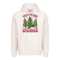 Pale Pink very merry nurse Premium Hoodie - MaliasSmallBusiness