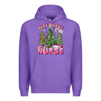 Purple very merry nurse Premium Hoodie - MaliasSmallBusiness