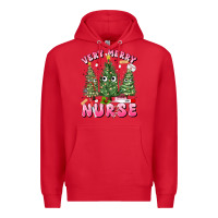 Red very merry nurse Premium Hoodie - MaliasSmallBusiness