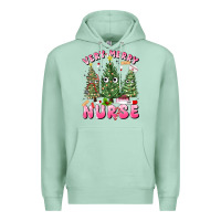 Seafoam very merry nurse Premium Hoodie - MaliasSmallBusiness