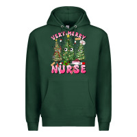 Sports Green very merry nurse Premium Hoodie - MaliasSmallBusiness
