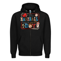 Black its a baseball kinda day Zipper Hoodie - AdoDesignShop