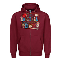 Burgundy its a baseball kinda day Zipper Hoodie - AdoDesignShop