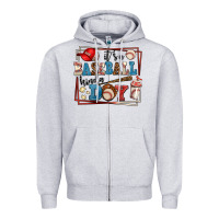 Heather Grey its a baseball kinda day Zipper Hoodie - AdoDesignShop