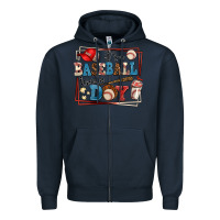 Navy its a baseball kinda day Zipper Hoodie - AdoDesignShop