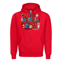 Red its a baseball kinda day Zipper Hoodie - AdoDesignShop
