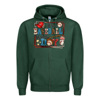 Sports Green its a baseball kinda day Zipper Hoodie - AdoDesignShop