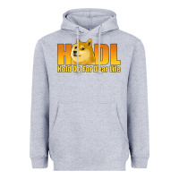 Heather Grey hodl hold on for dear life dogecoin Heavyweight Hoodie - Jasminsmagicworld