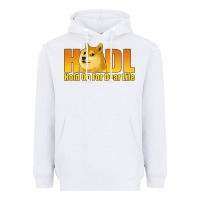 White hodl hold on for dear life dogecoin Heavyweight Hoodie - Jasminsmagicworld