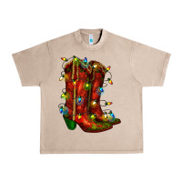 Christmas Western Boots With Lights Urban Heavy Tee | Teevron
