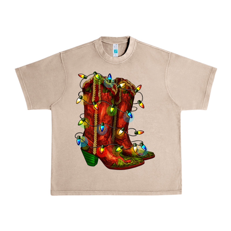Christmas Western Boots With Lights Urban Heavy Tee by RanaPortraitStore | Teevron