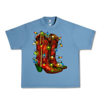 Pebble Blue christmas western boots with lights Urban Heavy Tee - RanaPortraitStore