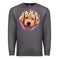 Charcoal Heather jack russel floral kopyası Premium Sweatshirt - Jasminsmagicworld