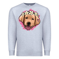 Heather Grey jack russel floral kopyası Premium Sweatshirt - Jasminsmagicworld
