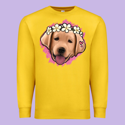 Jack Russel Floral Kopyası Premium Sweatshirt Designed By Jasminsmagicworld