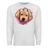 Oatmeal Heather jack russel floral kopyası Premium Sweatshirt - Jasminsmagicworld