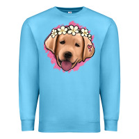 Ocean Blue jack russel floral kopyası Premium Sweatshirt - Jasminsmagicworld