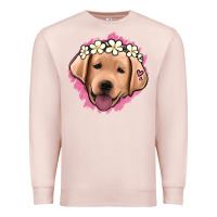 Pale Pink jack russel floral kopyası Premium Sweatshirt - Jasminsmagicworld