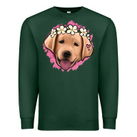 Sports Green jack russel floral kopyası Premium Sweatshirt - Jasminsmagicworld