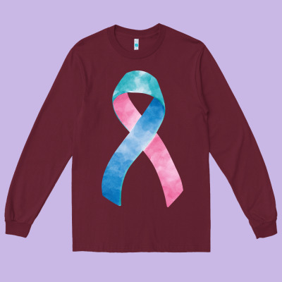 Thyroid Cancer Ribbon Fa Element Long Sleeve Tee Designed By Fadigitalartstudio